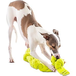 GURU Squeaking Tennis Snuffle Rope Interactive Tug & Treat Dog Toy, Small: 12-in