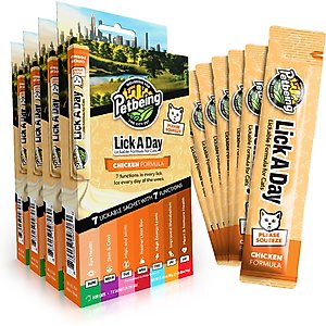 PetBeing Lick a Day 7-in-1 Functions Lickable Chicken Puree Supplement for Cats, 28 Count