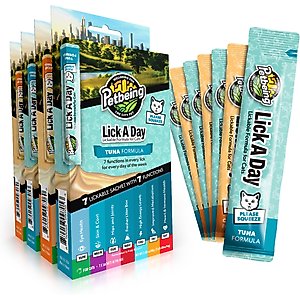 PetBeing Lick a Day 7-in-1 Functions Daily Real Meat Lickable Chicken & Tuna Supplement for Cats, 28 Count