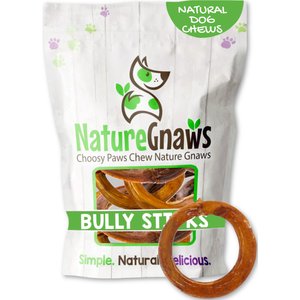 Nature Gnaws Beef Bully Rings Natural Dog Chew Treats, 5 count