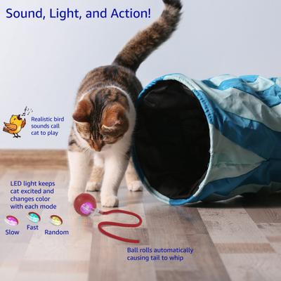 Show full view: Pet Fit For Life Rechargeable Cat Ball with Tail, Red, Medium slide 5 of 8