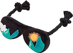 Frisco Road Trip Aviator Sunglasses Plush with Rope Squeaky Dog Toy, Small/Medium