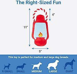 Frisco Camping Lantern Plush with Rope Squeaky Dog Toy, Medium/Large slide 2 of 3
