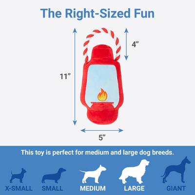 Show full view: Frisco Camping Lantern Plush with Rope Squeaky Dog Toy, Medium/Large slide 3 of 4
