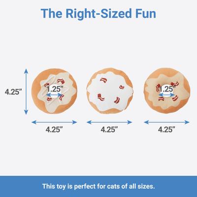 Show full view: Frisco Fall Maple Bacon Donut Plush Cat Toy with Catnip, 3 count slide 2 of 4
