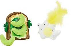 Frisco Brunch Avocado Toast & Egg Plush Cat Toy with Catnip, 2 count