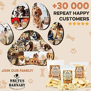 Brutus & Barnaby Puppy Natural Cow Ear Dog Treats, 15 count
