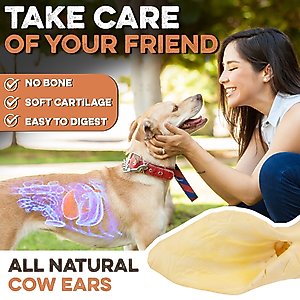 Brutus & Barnaby Puppy Natural Cow Ear Dog Treats, 15 count