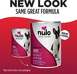 Nulo Adult Grain-Free Beef, Peas, & Carrots Recipe Wet Pate Canned Dog Food, 13-oz, case of 12 slide 2 of 9