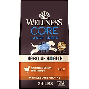 Wellness CORE Digestive Health Chicken & Brown Rice Dry Dog Food, 24-lb bag