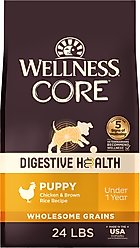 Wellness CORE Digestive Health Puppy Chicken & Brown Rice Dry Dog Food, 24-lb bag