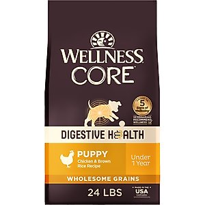 Wellness CORE Digestive Health Puppy Chicken & Brown Rice Dry Dog Food, 24-lb bag