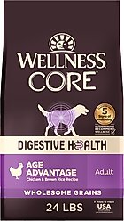 Wellness CORE Digestive Health Age Advantage Senior Chicken & Brown Rice Dry Dog Food, 24-lb bag