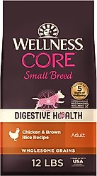 Wellness CORE Digestive Health Wholesome Grains Chicken & Brown Rice Recipe Small Breed Dry Dog Food, 12-lb bag