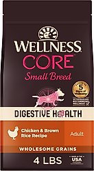 Wellness CORE Digestive Health Wholesome Grains Chicken & Brown Rice Recipe Small Breed Dry Dog Food, 4-lb bag