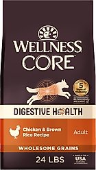 Wellness CORE Digestive Health Wholesome Grains Chicken & Brown Rice Recipe Dry Dog Food, 24-lb bag