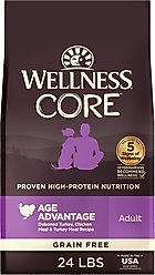 Wellness CORE Grain-Free Senior Deboned Turkey Recipe Dry Dog Food, 24-lb bag