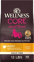 Wellness CORE Grain-Free Small Breed Puppy Deboned Turkey Recipe Dry Dog Food, 12-lb bag