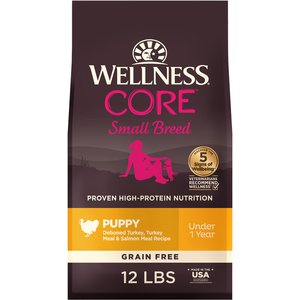Wellness CORE Grain-Free Small Breed Puppy Deboned Turkey Recipe Dry Dog Food, 12-lb bag