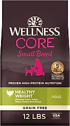 Wellness CORE Grain-Free Small Breed Healthy Weight Deboned Turkey Recipe Dry Dog Food, 12-lb bag