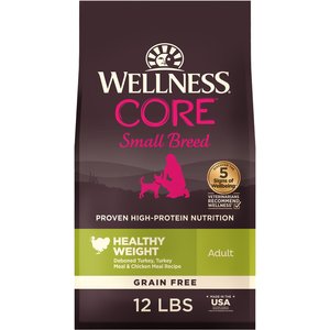 Wellness CORE Grain-Free Small Breed Healthy Weight Deboned Turkey Recipe Dry Dog Food, 12-lb bag