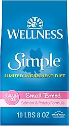 Wellness Simple Limited Ingredient Diet Grain-Free Small Breed Salmon & Potato Formula Dry Dog Food, 10.5-lb bag
