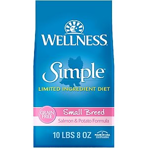 Wellness Simple Limited Ingredient Diet Grain-Free Small Breed Salmon & Potato Formula Dry Dog Food, 10.5-lb bag