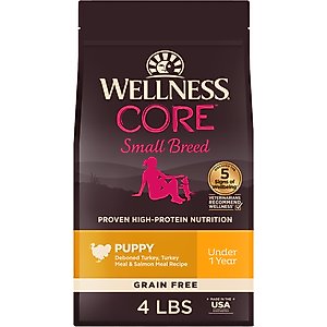 Wellness CORE Grain-Free Small Breed Puppy Deboned Turkey Recipe Dry Dog Food, 4-lb bag