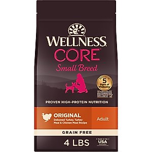 Wellness CORE Grain-Free Small Breed Turkey & Chicken Recipe Dry Dog Food, 4-lb bag