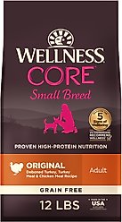 Wellness CORE Grain-Free Small Breed Turkey & Chicken Recipe Dry Dog Food, 12-lb bag