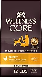 Wellness CORE Grain-Free Puppy Chicken & Turkey Recipe Dry Dog Food, 12-lb bag