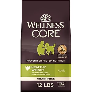 Wellness CORE Grain-Free Healthy Weight Turkey & Chicken Dry Dog Food, 12-lb bag