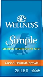 Wellness Simple Limited Ingredient Diet Duck & Oatmeal Formula Dry Dog Food, 26-lb bag