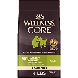 Wellness CORE Grain-Free Healthy Weight Turkey & Chicken Dry Dog Food, 4-lb bag