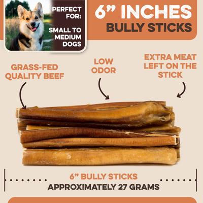 Show full view: Brutus & Barnaby 6-in Bully Sticks Dog Treats, 20 count slide 3 of 8