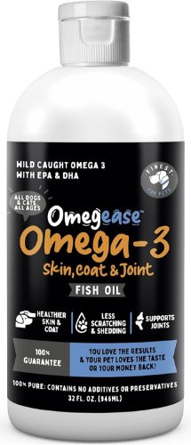 Show full view: Finest for Pets Omegease Omega-Rich Fish Oil Dog & Cat Supplement, 32-fl oz bottle slide 1 of 11