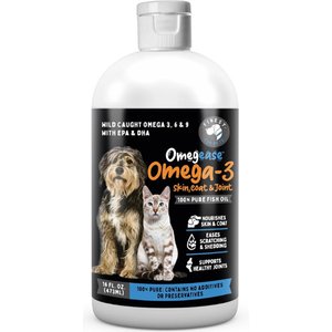 Finest for Pets Omegease Omega-Rich Fish Oil Dog & Cat Supplement, 16-fl oz bottle