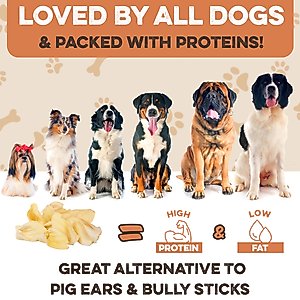 Brutus & Barnaby Puppy Natural Cow Ear Dog Treats, 15 count