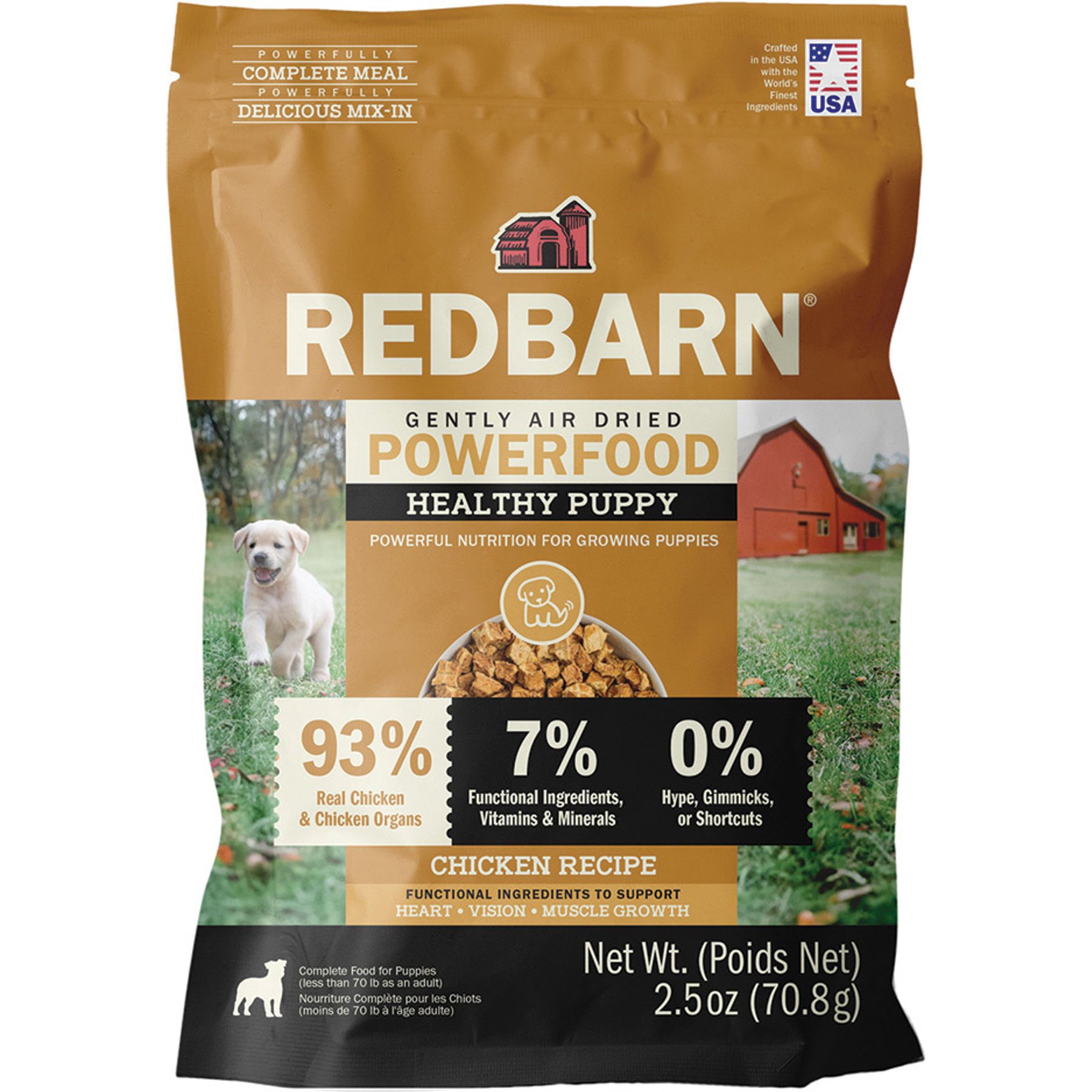 Redbarn Powerfood Healthy Puppy Chicken, Grain-Free Gently Air Dried Dog Food, 2.5-oz bag