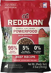 Redbarn Powerfood Beef High Protein Grain-Free Gently Air Dried Dog Food, 2.5-oz bag