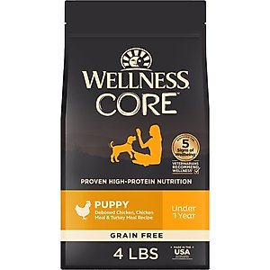 Wellness CORE Grain-Free Puppy Chicken & Turkey Recipe Dry Dog Food, 4-lb bag