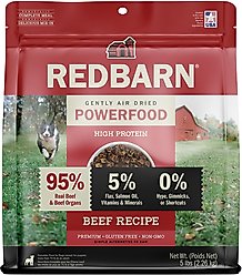 Redbarn Powerfood Beef High Protein Grain-Free Gently Air Dried Dog Food, 80-oz bag