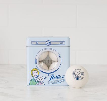 Show full view: Nellie's Clean Lamby Wool Dryerball Tin, 4 count slide 2 of 2