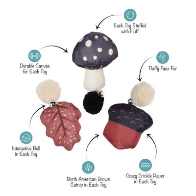 Show full view: Fringe Studio Forest Finds Cat Toy, Multi, Set of 3 slide 3 of 5