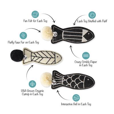 Show full view: Fringe Studio Off The Scales Cat Toy Mni, Multi, Set of 3 slide 3 of 5