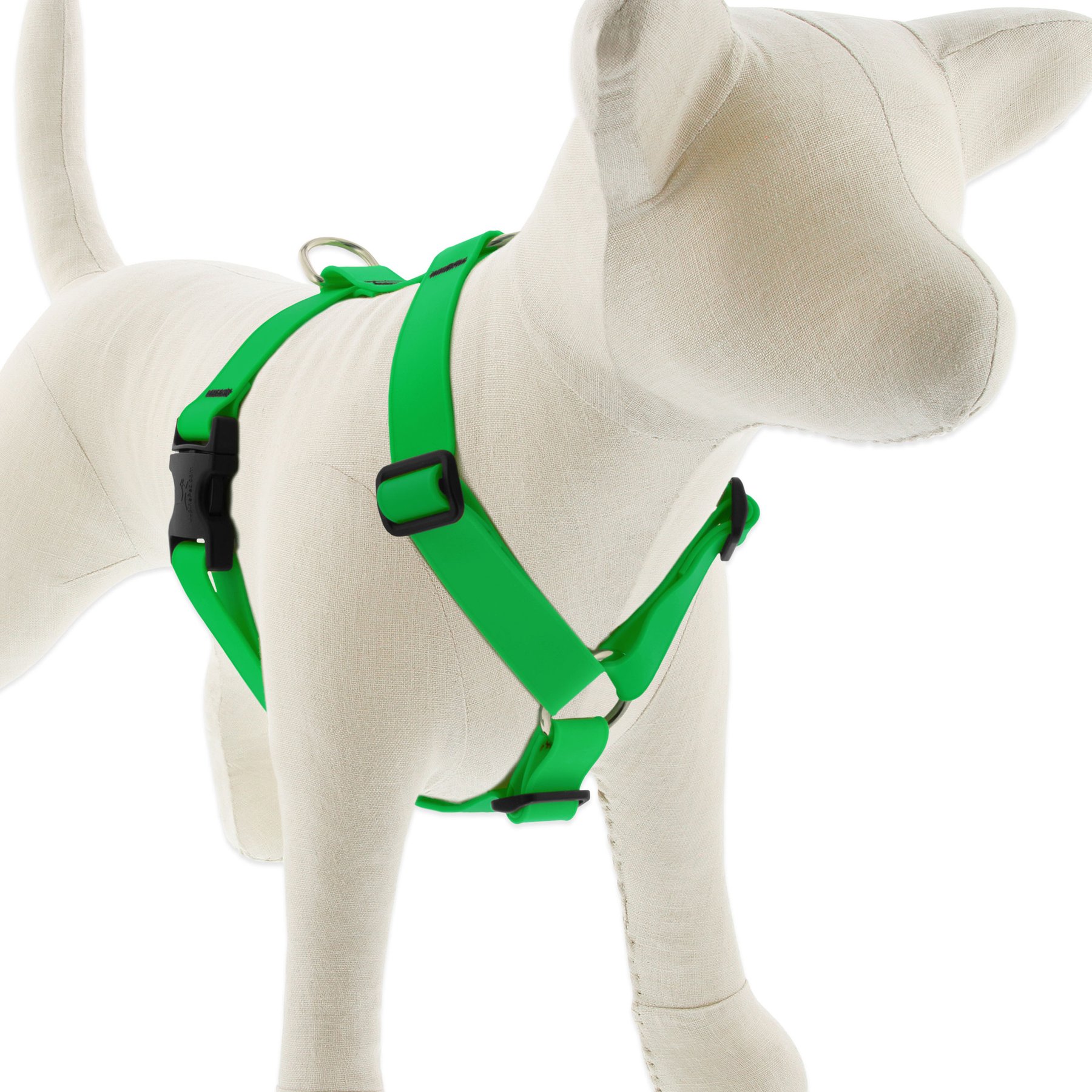 LupinePet Waterproof BioThane Adjustable Dog Harness, Neon Green, Large: 24 to 38-in chest