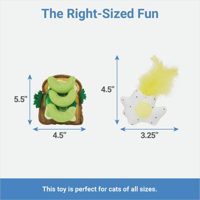 Show full view: Frisco Brunch Avocado Toast & Egg Plush Cat Toy with Catnip, 2 count slide 2 of 3