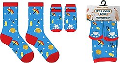 Furry Twinz Matching Pet & Owner Fun Socks, Summer slide 2 of 2
