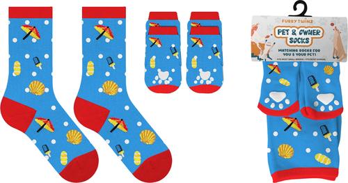 Show full view: Furry Twinz Matching Pet & Owner Fun Socks, Summer slide 2 of 2