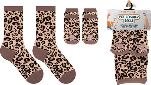 Show full view: Furry Twinz Matching Pet & Owner Fun Socks, Leopard slide 2 of 2